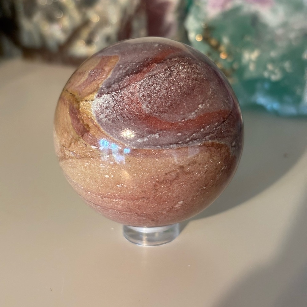 🌏 Mookaite Jasper Crystal Sphere – Earthy Beauty from Australia 🌏